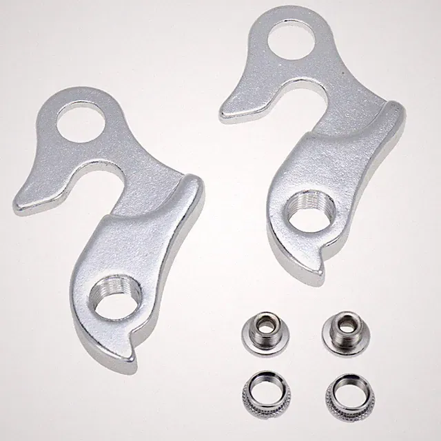 2 Pcs Universal Bicycle Bike Derailleur Hanger Frame Gear Tail Hook, Silver Tone