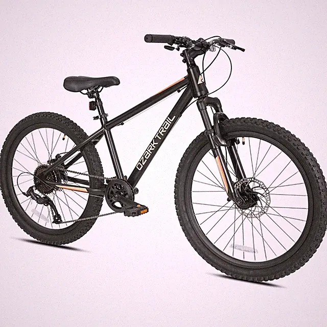 24" Ozark Trail Vibe Mountain Bicycle, 8 Speed, Black, Fits Riders 4'6" - 5'6"