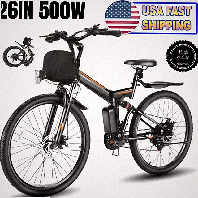 26'' Electric Bike Foldable Design Ebike 500W 48V Battery Commuter Bicycle🚴