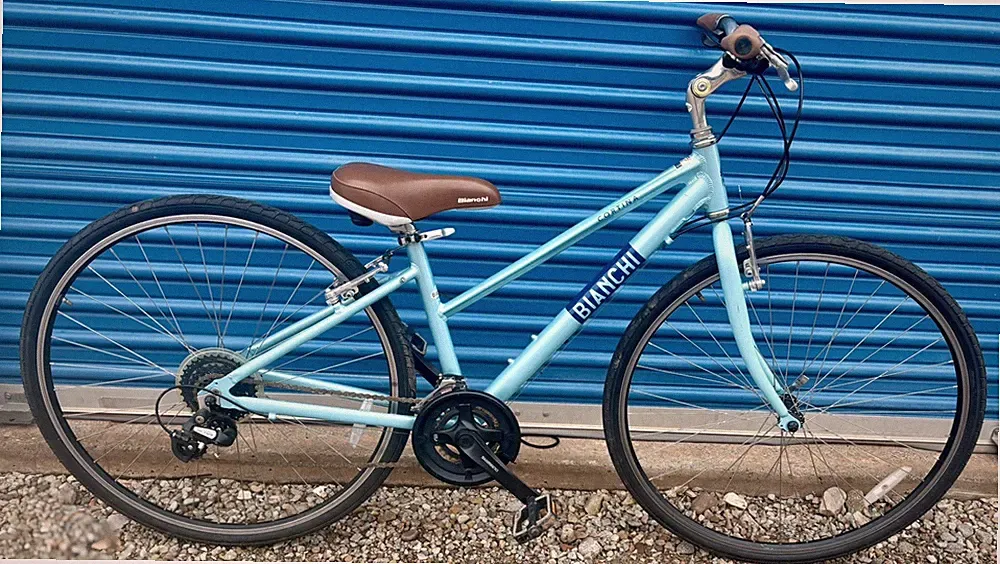 Bianchi Cortina Lady Women's 16.5" Silver Blue 3x8 Speed 700c Aluminum City Bike
