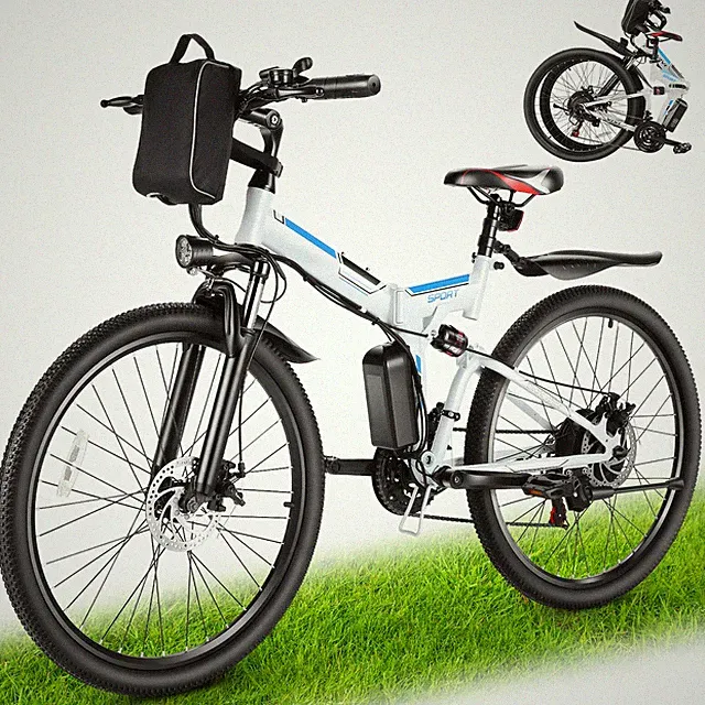 Electric Bike 26In 500W Folding Commuting E-bike Mountain Bicycle 384AH Battery