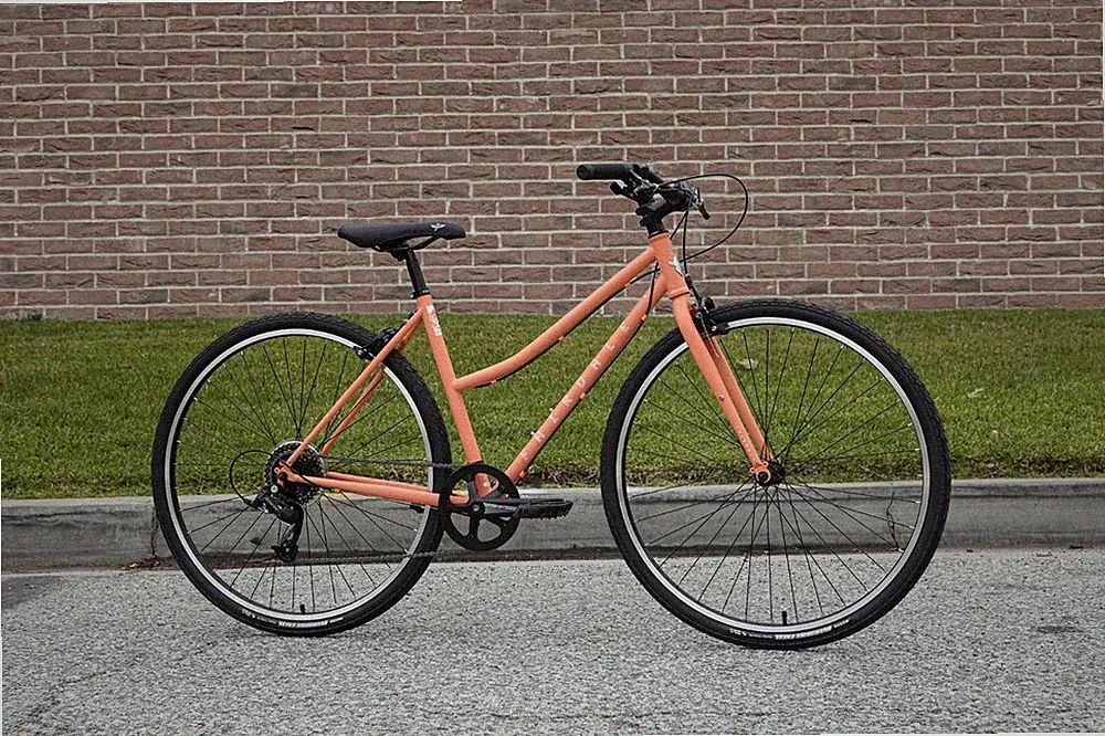 Fairdale Lookfar Step-Thru Complete Cruiser Bike - Matte Coral Red (S/M)