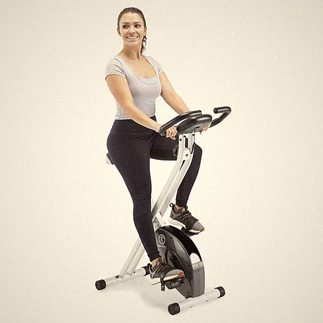 Foldable Exercise Bike with Adjustable Resistance for Cardio Workout and Stre...