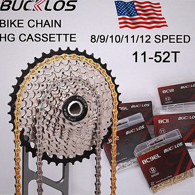 for Shimano SRAM KMC 8/9/10/11/12 Speed 11-52T Bike Cassette 116/126 Links Chain