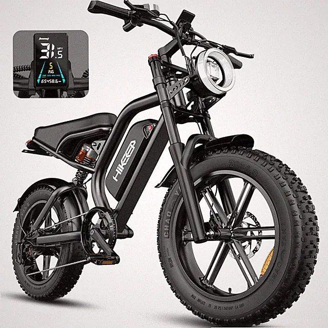 Hikeep Electric Mountain Bike 1KW 20" Fat Tire 48V/15AH/15.6AH 28MPH eBike Adult