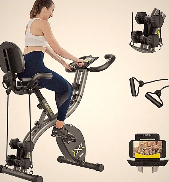 Home Folding Stationary Bike Upright Cycling Exercise Bike Workout Bike X-bike