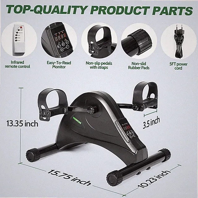 Motorized Mini Exercise Bike Electric Pedal Exerciser, 6 Levels Speed Adjustment